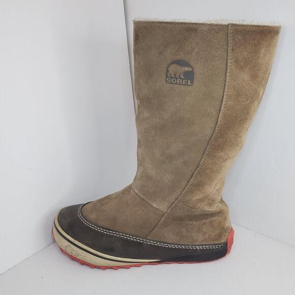 Sorel Mackenzie Tall Boots Womans 7.5 Brown Fuzzy Sherpa Lined Winter Work Ranch - Picture 1 of 9